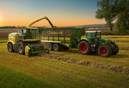 Krone trailer on tractor listing